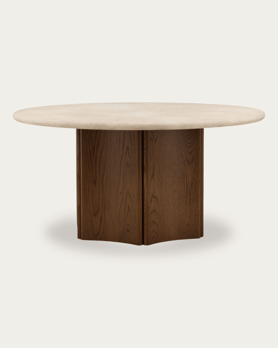 dining room furniture modern mountain oak wood dining table Hello Norden - Torvald Round Dining Table, detail view