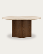 dining room furniture modern mountain oak wood dining table Hello Norden - Torvald Round Dining Table, detail view