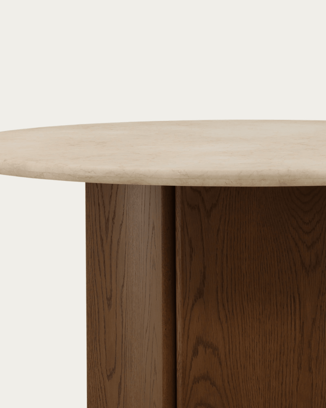 dining room furniture modern mountain oak wood dining table Hello Norden - Torvald Round Dining Table, detail view