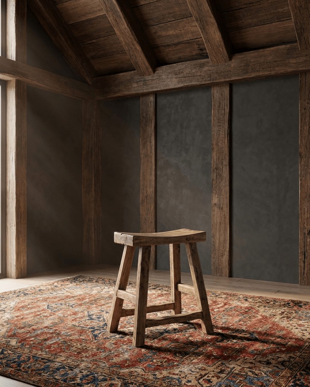Karmina Reclaimed Wood Stool - Stools & Benches - Hello Norden