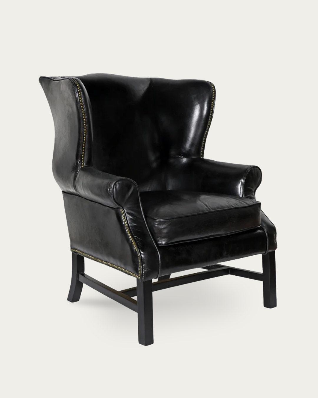 Holmes Wingback Leather Chair - Lounge Chairs - Hello Norden