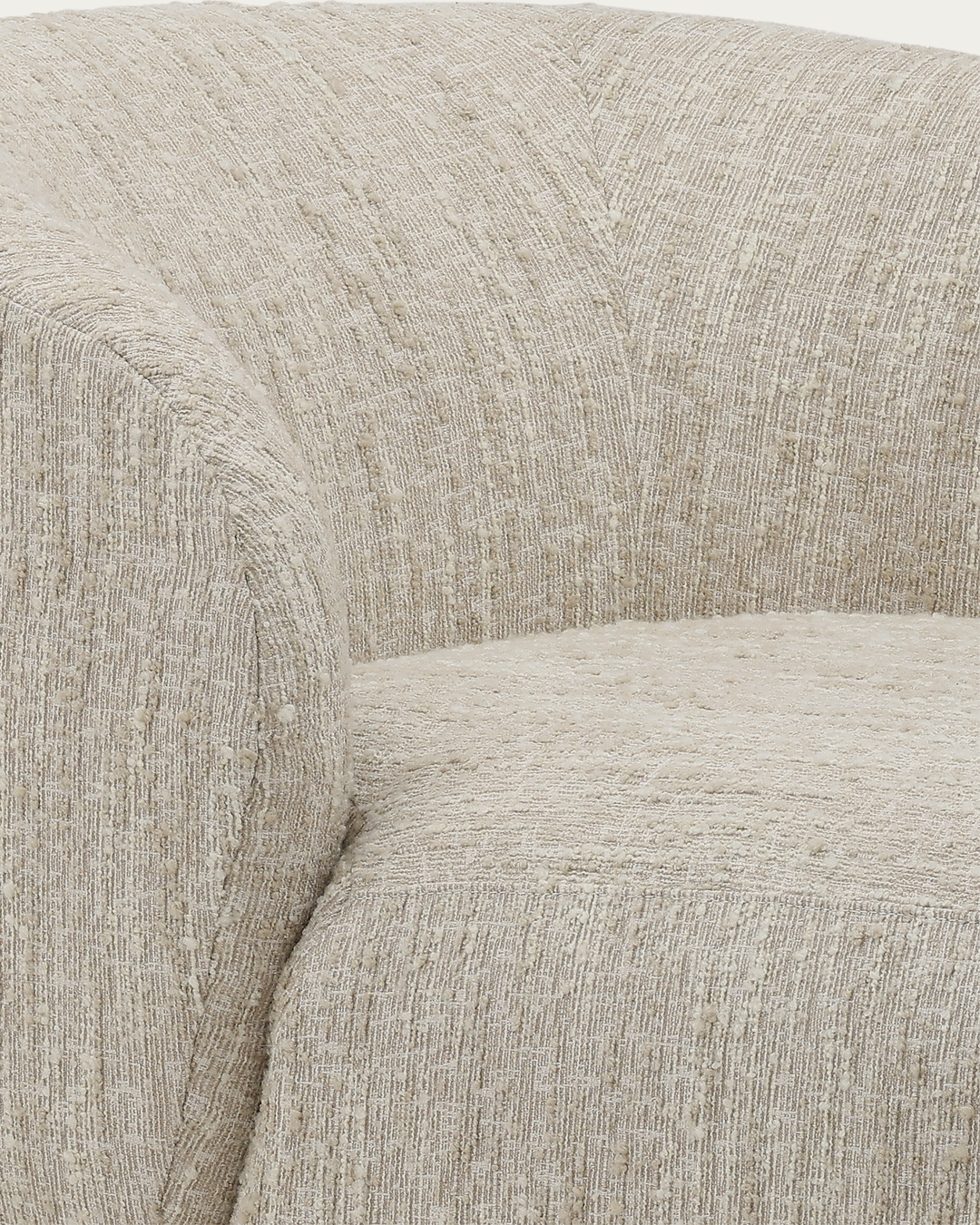 living room furniture modern mountain textured boucle fabric chaise Hello Norden - Yngvar Chaise, detail view