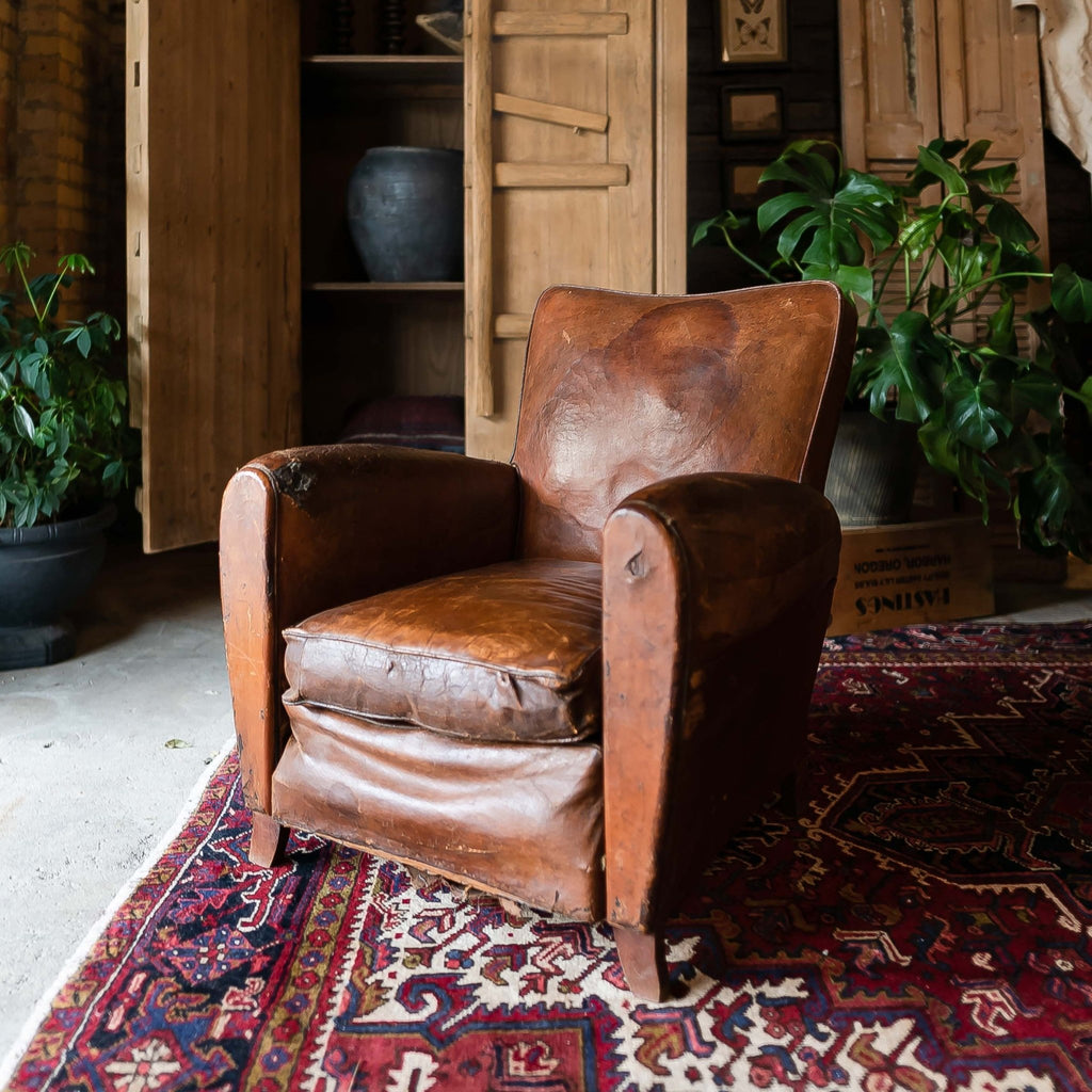 Antique Leather Club Chairs - Chairs - Hello Norden