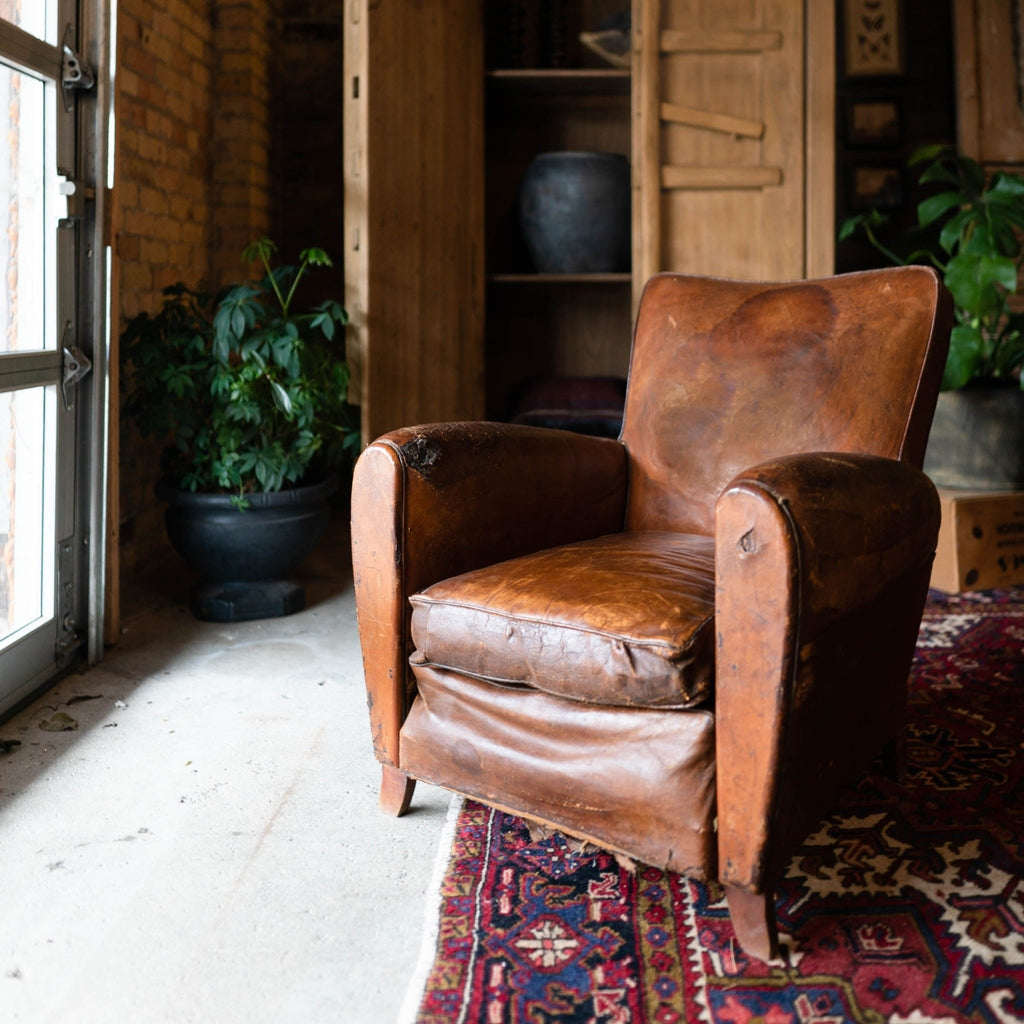 Antique Leather Club Chairs - Chairs - Hello Norden