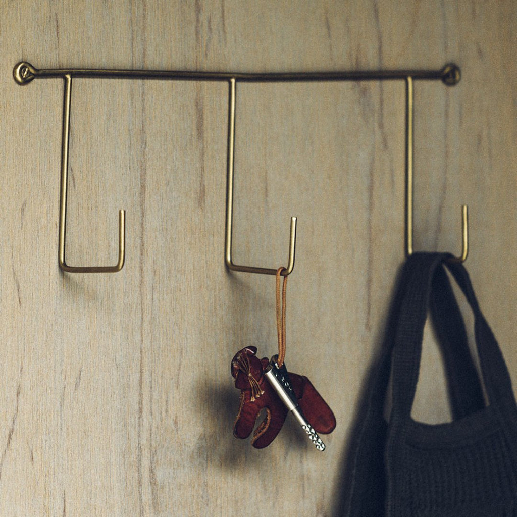 Brass Triple Hook - Apothecary Accessories - Hello Norden