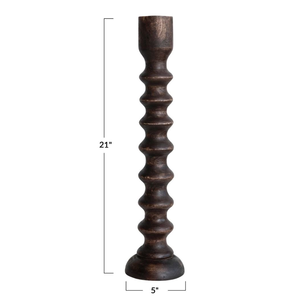 Wooden Taper Candle Holder Walnut Finish - Candle Holders - Hello Norden