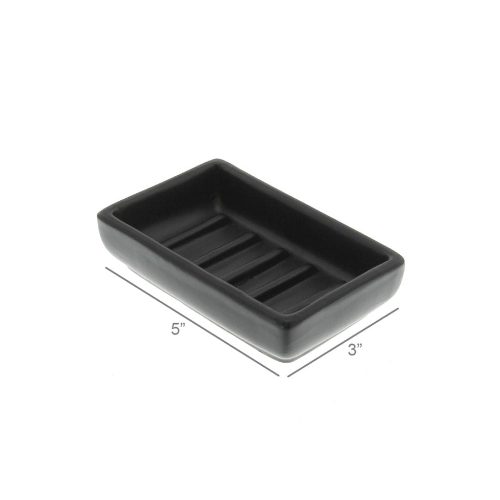 Ceramic Soap Dish - Matte Black - Apothecary Accessories - Hello Norden