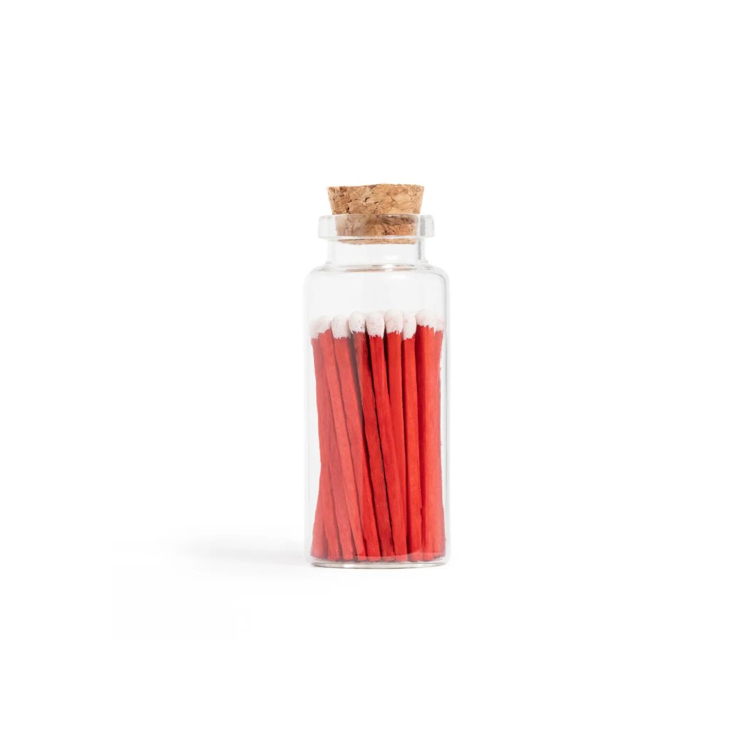 Red Matchsticks in Medium Corked Vial Matchbooks and Matches by Summer  Hedglin