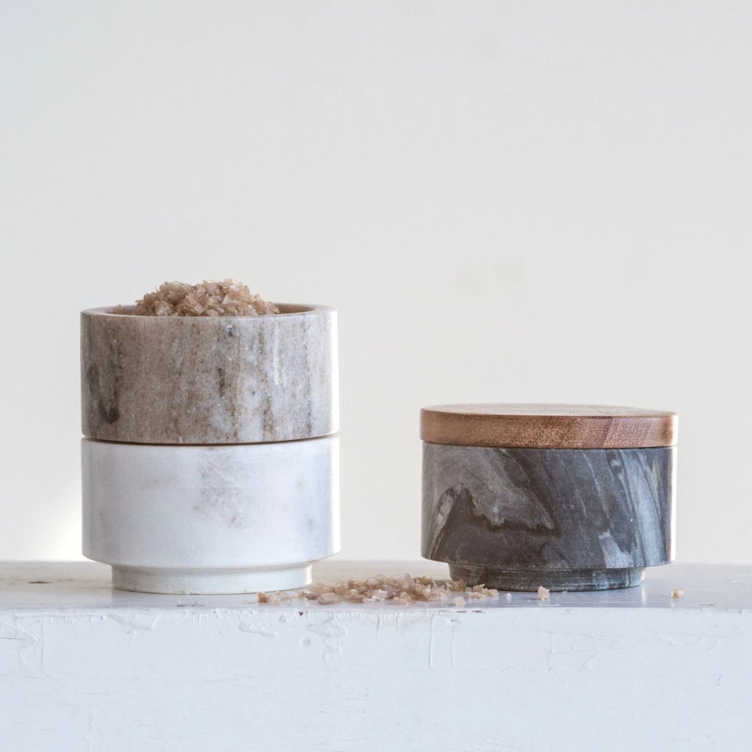 Gelna Stacking Pinch Pots with Wood Lid - Decorative Bowls - Hello Norden