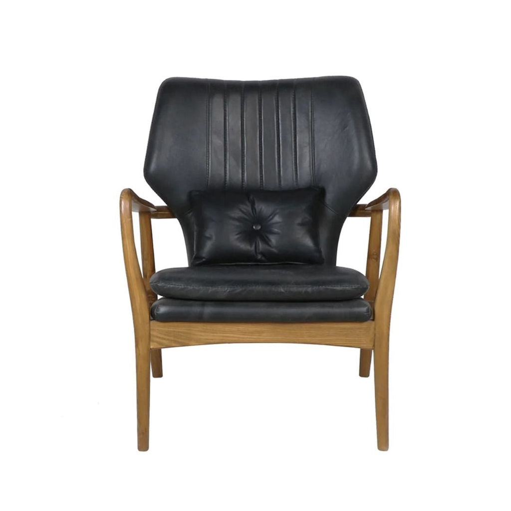 Gustav Black Leather Chair - Arm Chairs, Recliners & Sleeper Chairs - Hello Norden