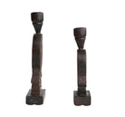 Hand-Carved Wood Taper Holders, Walnut Finish - Candle Holders - Hello Norden