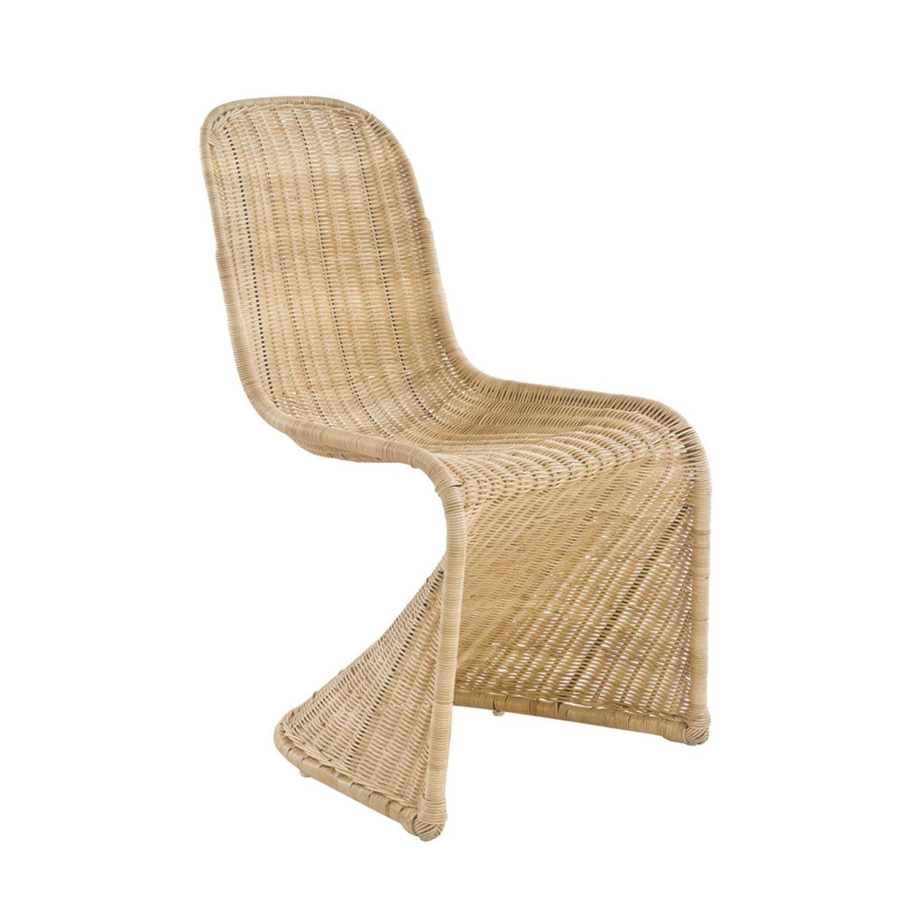 Hansel Panton Curved Accent Chair in Rattan Weave - Dining Chairs - Hello Norden