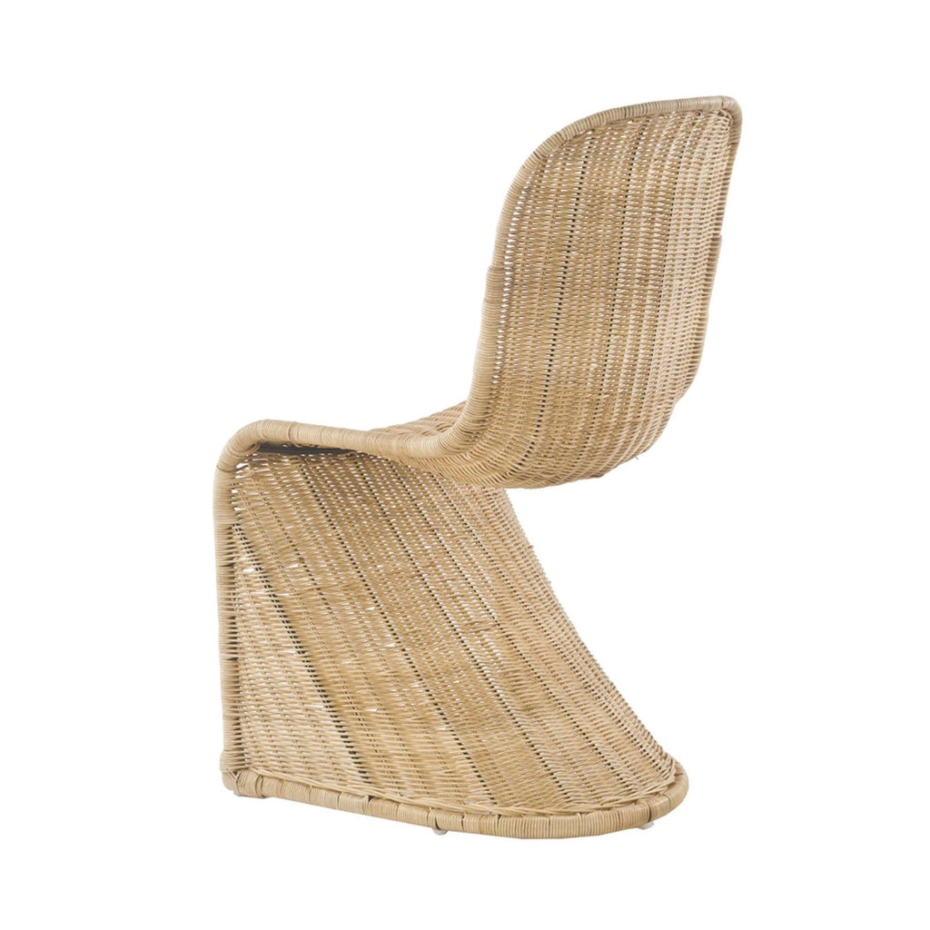 Hansel Panton Curved Accent Chair in Rattan Weave - Dining Chairs - Hello Norden