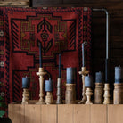 Heith Hand-Carved Mango Wood Taper Holder - Candle Holders - Hello Norden