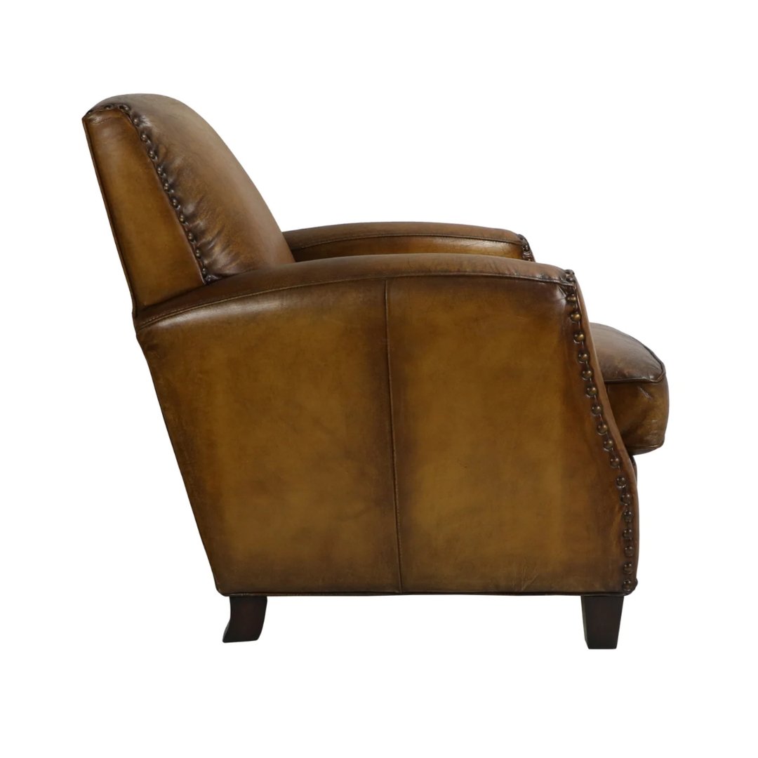 Igor Brown Leather Club Chair - Arm Chairs, Recliners & Sleeper Chairs - Hello Norden