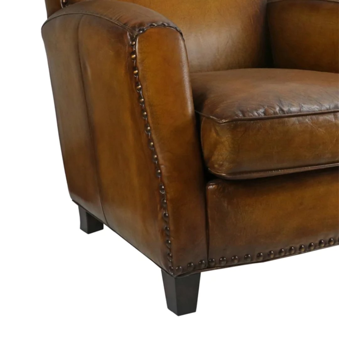 Igor Brown Leather Club Chair - Arm Chairs, Recliners & Sleeper Chairs - Hello Norden