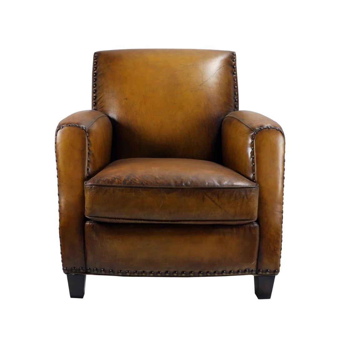 Igor Brown Leather Club Chair - Arm Chairs, Recliners & Sleeper Chairs - Hello Norden