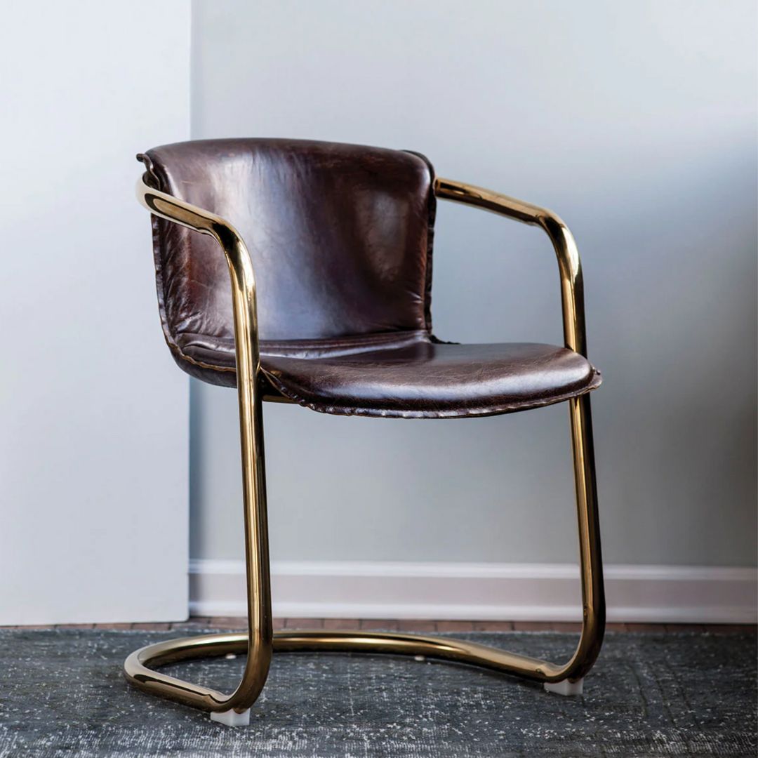 Ingma Brass Leg Dining Chair - Dining Chairs - Hello Norden