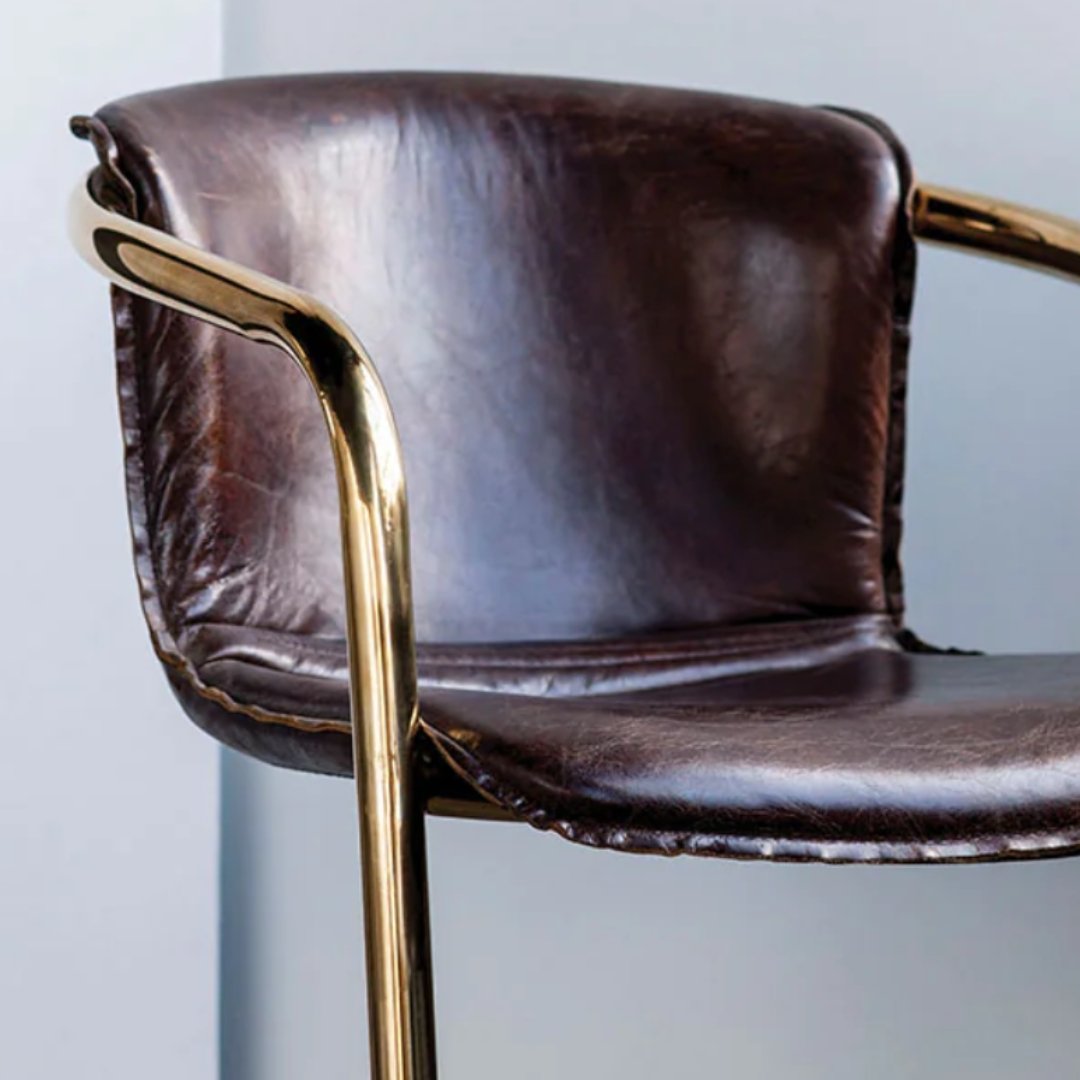 Ingma Brass Leg Dining Chair - Dining Chairs - Hello Norden