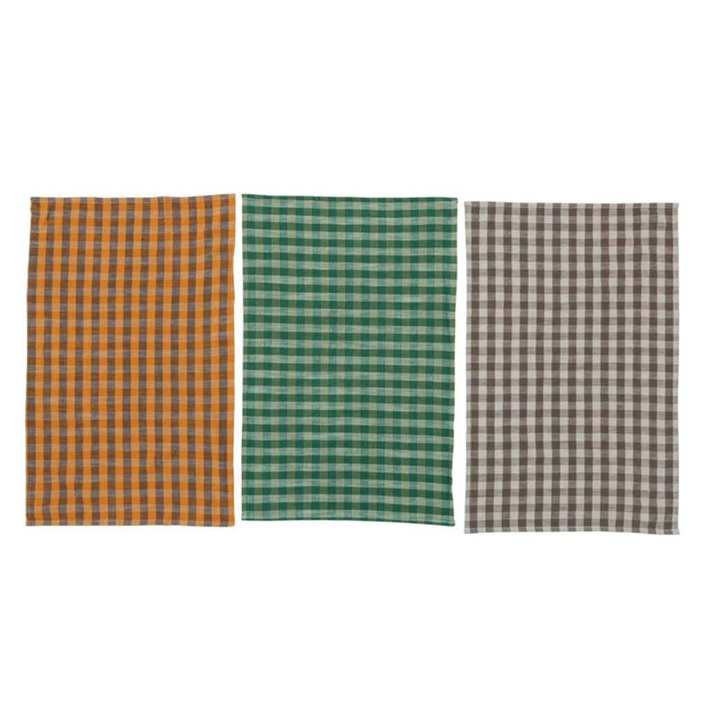 Iver Duo-Tone Check Cotton Tea Towel - Kitchen Towels - Hello Norden