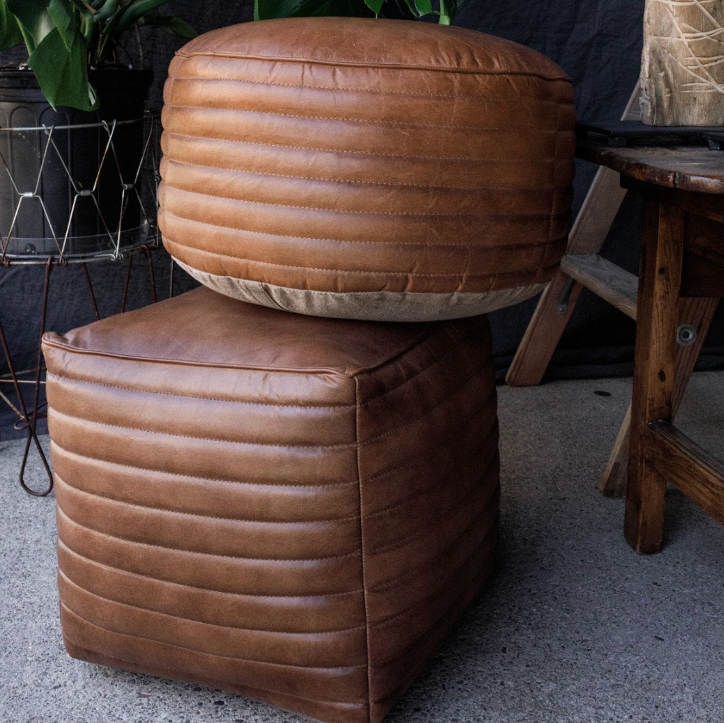 Leather Ottoman - Ottomans - Hello Norden