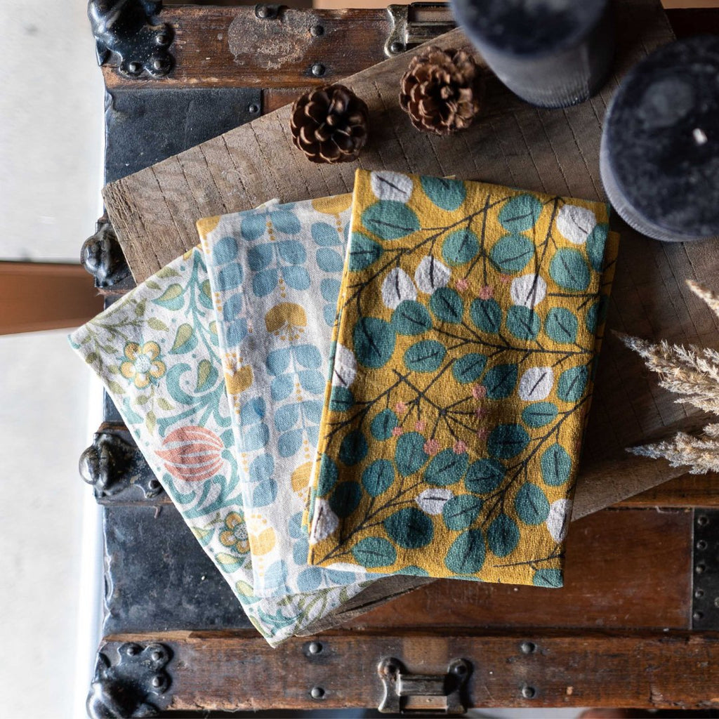 Lillian Cotton Floral Printed Kitchen Tea Towels - Kitchen Towels - Hello Norden