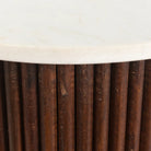 Lona Marble + Wood Pedestal Table - Side Table - Hello Norden
