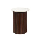 Lona Marble + Wood Pedestal Table - Side Table - Hello Norden