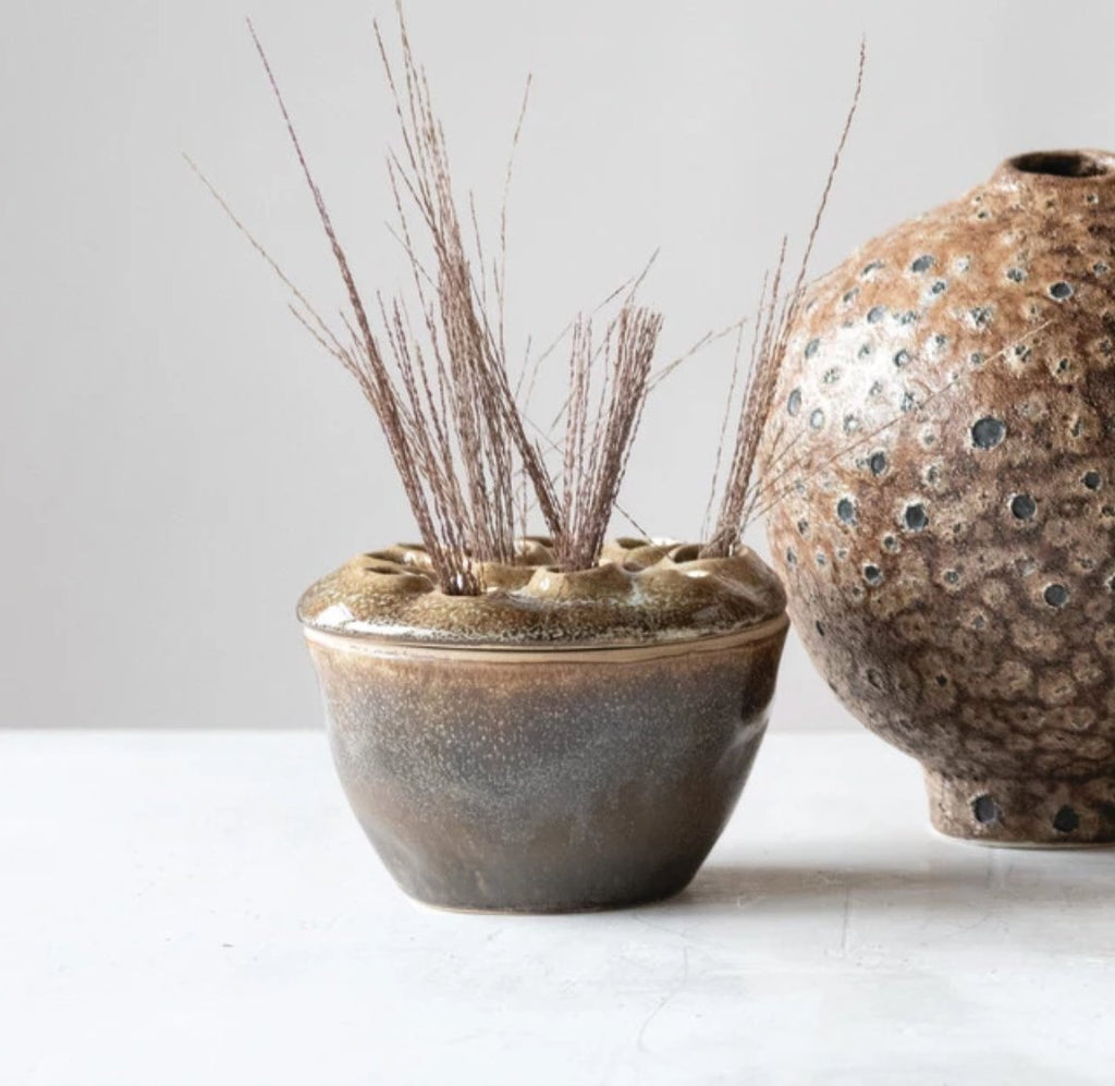 Lotus Glazed Stoneware Bud Vase - Vases - Hello Norden