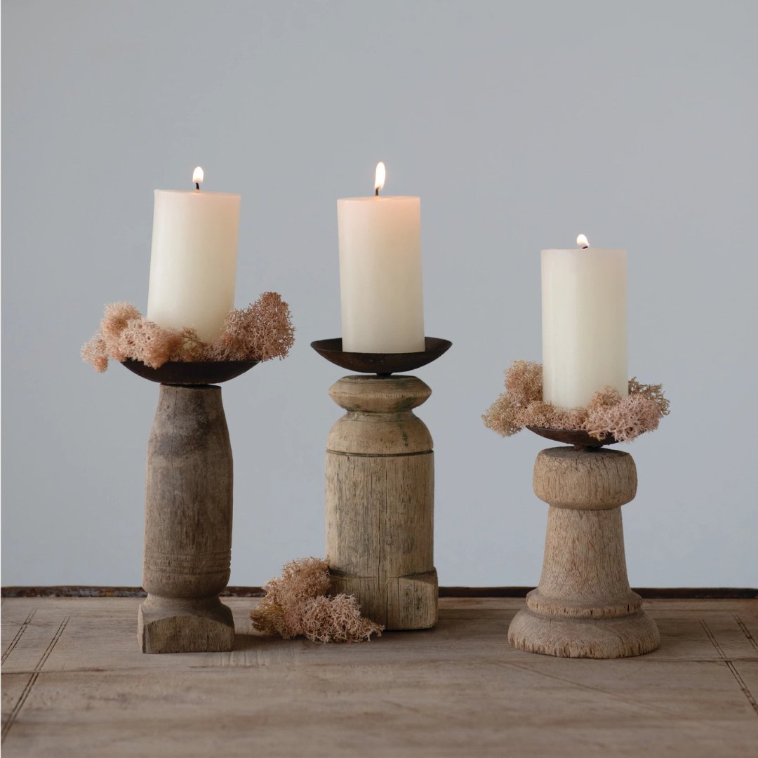 Lumi Hand Carved Candle Holder - Candle Holders - Hello Norden