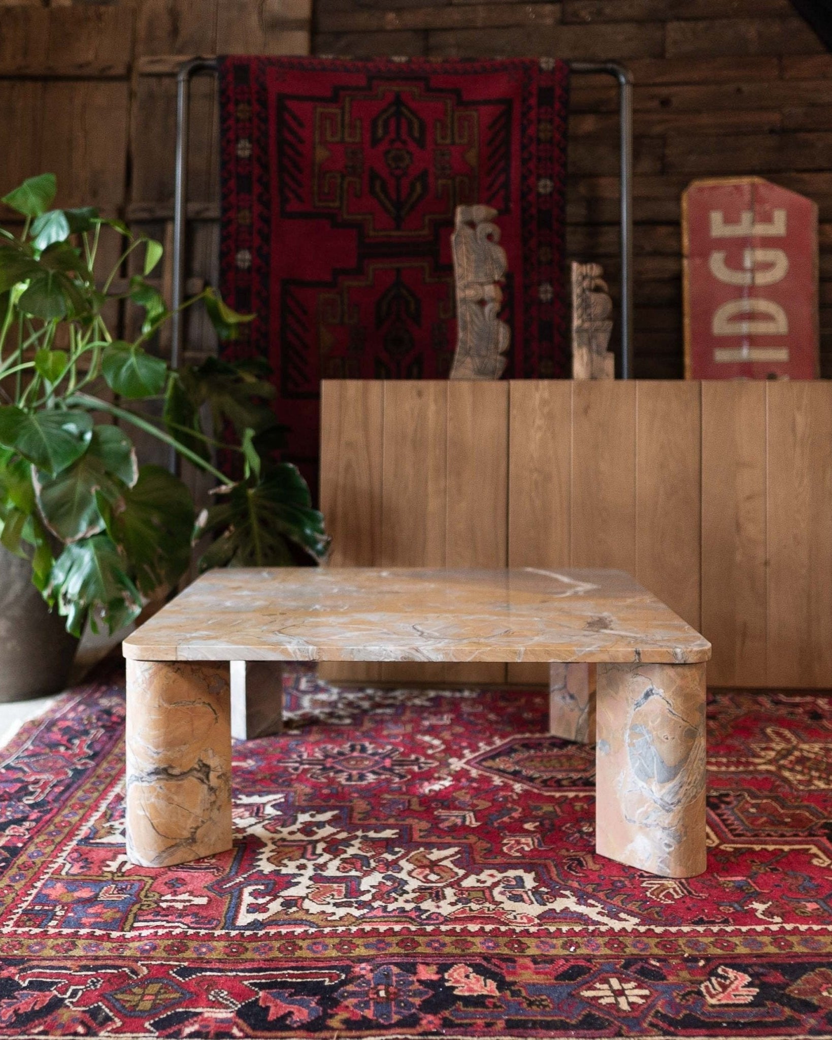 black white beige marble coffee table