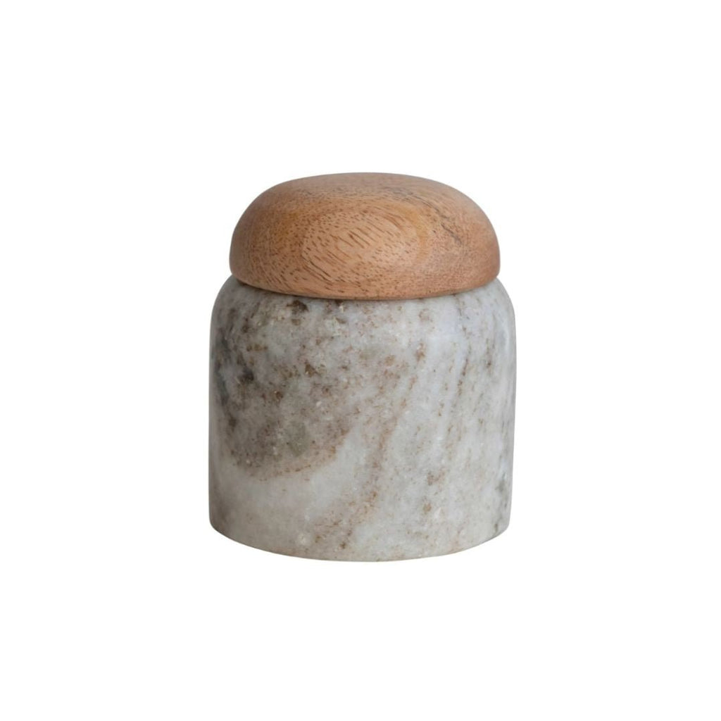 Marble Container with Wood Lid - Kitchen & Dining - Hello Norden