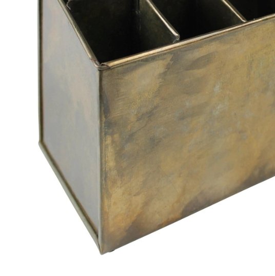 Patinaed Brass Desk Organizer - Baskets & Storage - Hello Norden
