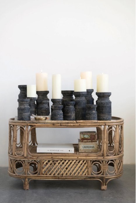 Rustic Carved Chunky Wood Taper Candle Holders Stand For Church, Wedding  Decor And Shabby Chic Design From Liliyabl, $7.81