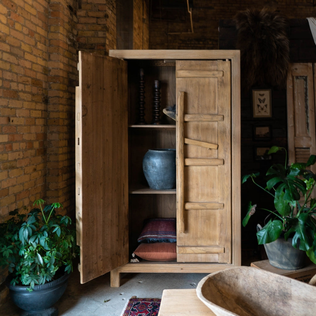 Savita Reclaimed Wood Wardrobe Cabinet - Tall Cabinets - Hello Norden