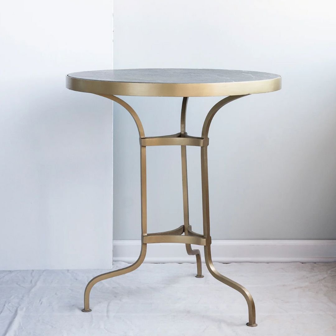 Wilma Black Stone and Brass Table - Side Tables - Hello Norden