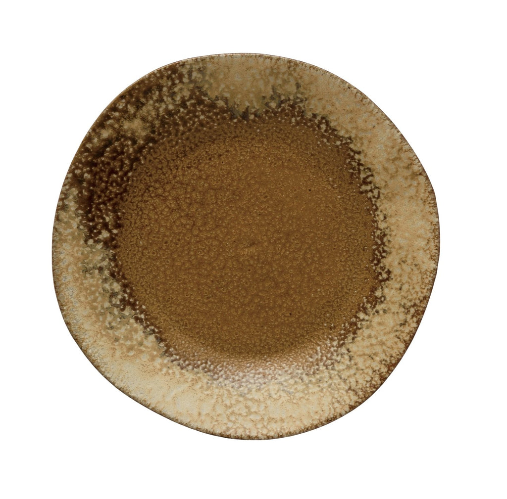 Stoneware Dinner Plate - Brown Umber & Cream Color - Dinnerware - Hello Norden