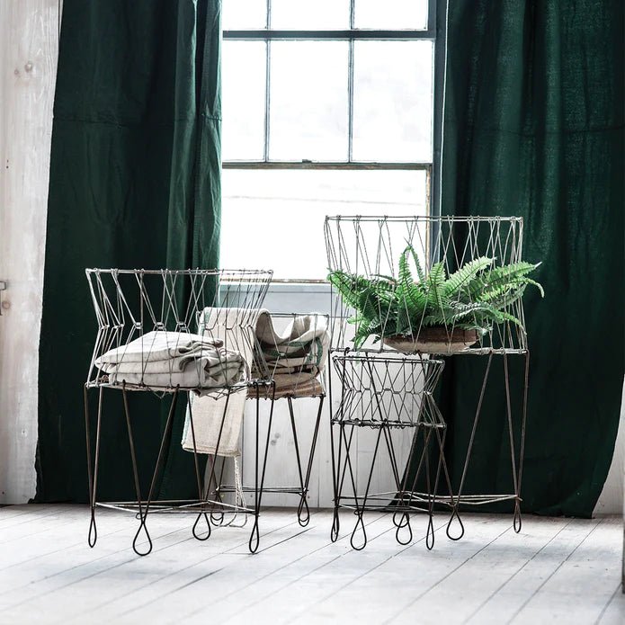 Wire Basket Plant Stand - Plant Stands - Hello Norden