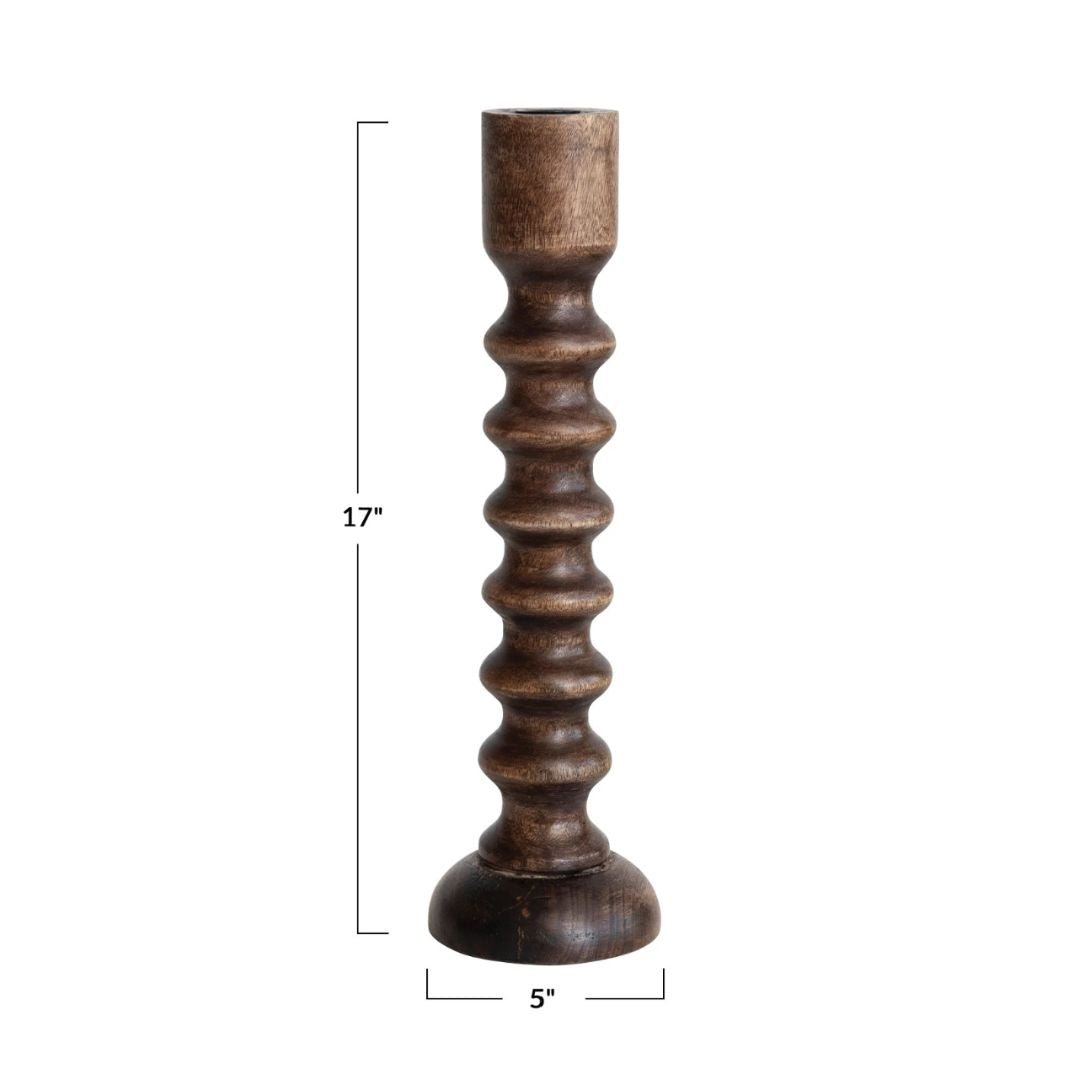 Wooden Taper Candle Holder Walnut Finish - Candle Holders - Hello Norden
