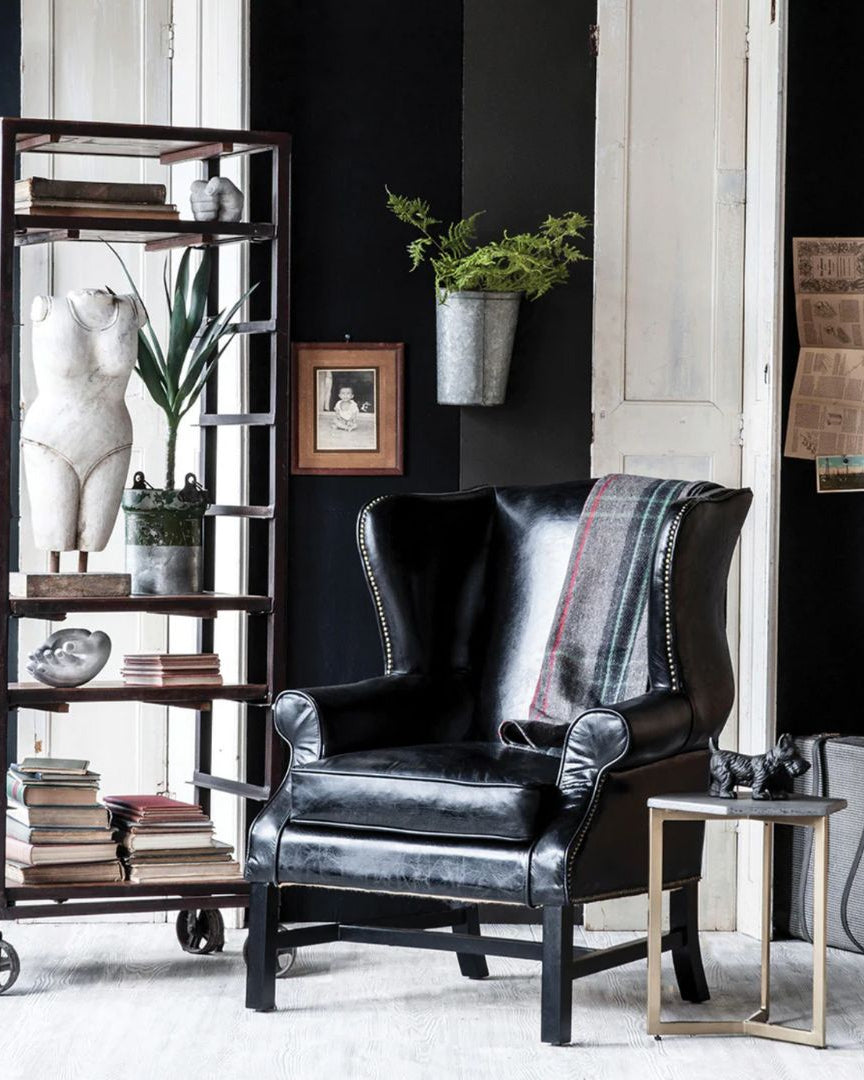 Holmes Wingback Leather Chair - Lounge Chairs - Hello Norden