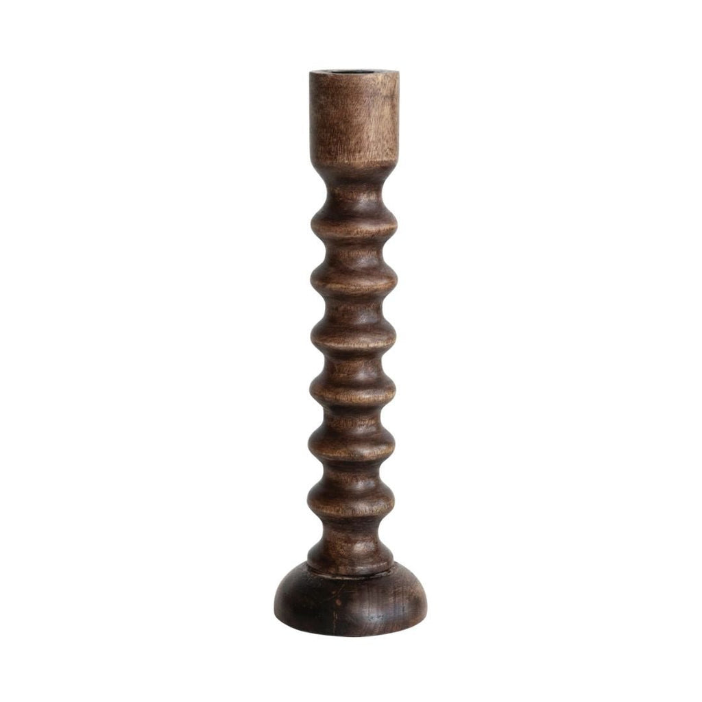 Wooden Taper Candle Holder, Walnut Finish - Candle Holders - Hello Norden